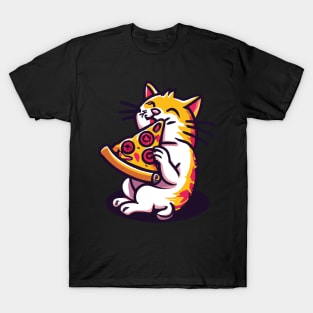 Cat eats pizza T-Shirt